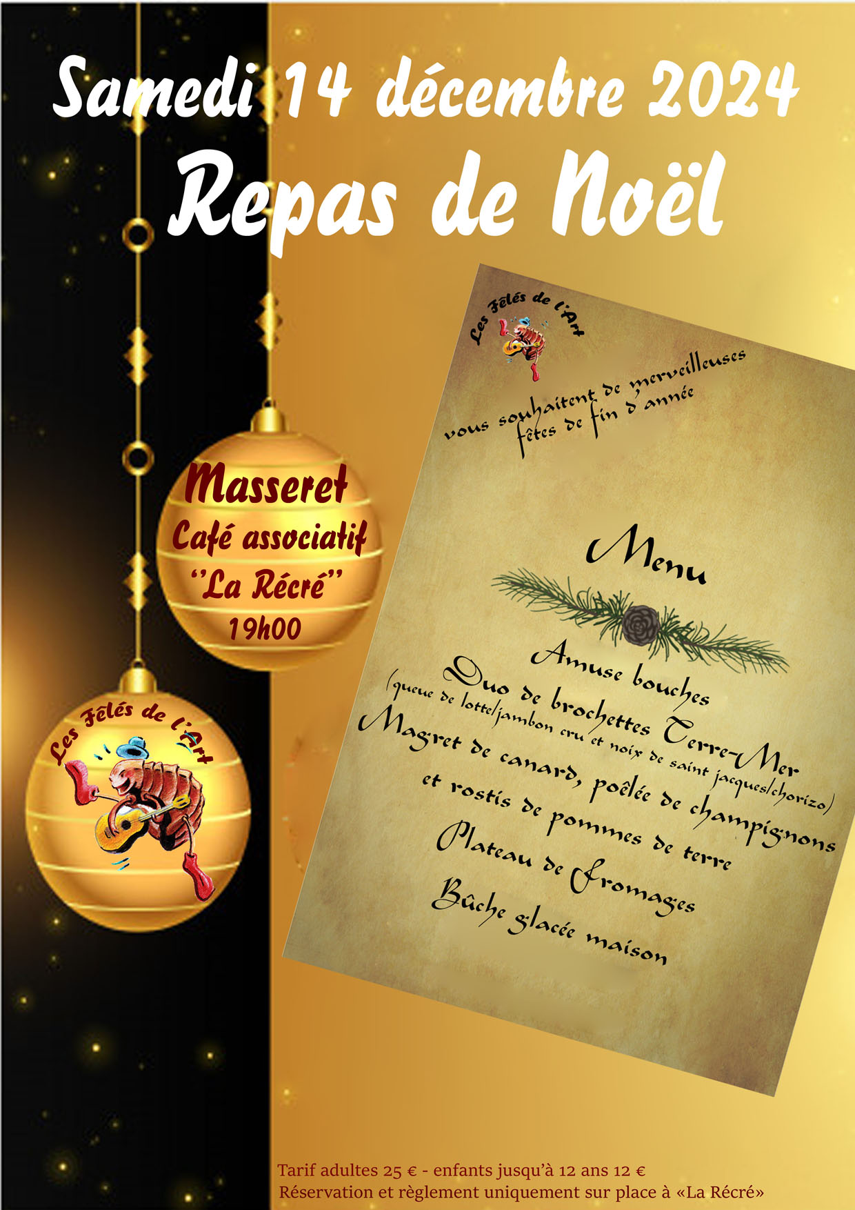 Repas de Noël samedi 14 décembre 2024